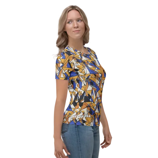 Saffron Fracture on a Women's Crew Neck T-Shirt