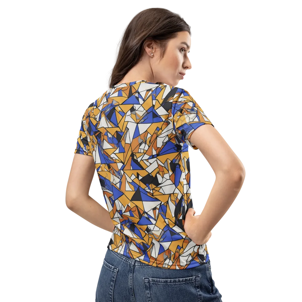 Saffron Fracture on Women's Crew Neck T-Shirt — Back