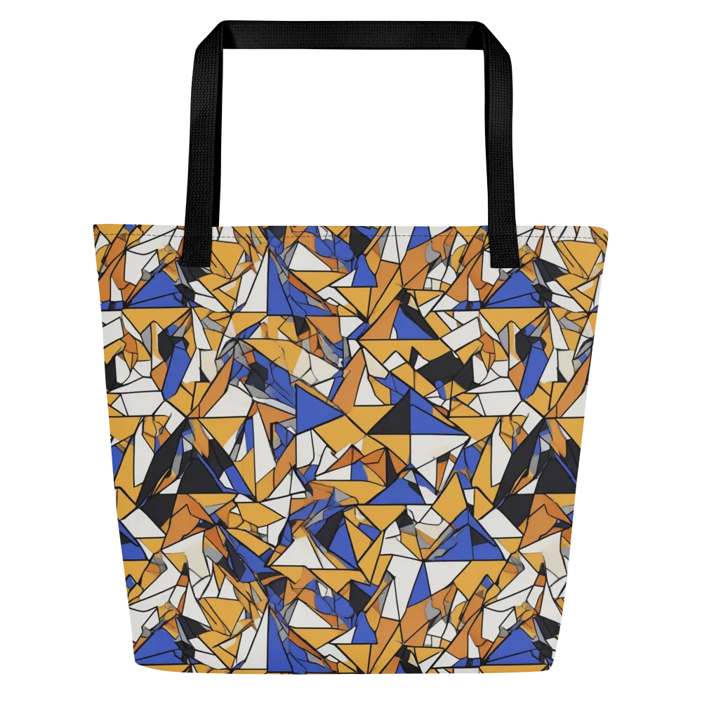 Saffron Fracture on Large Tote Bag W/ Pocket — Front