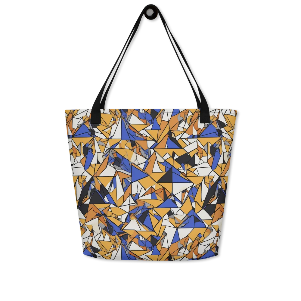 Saffron Fracture on Large Tote Bag W/ Pocket — Front