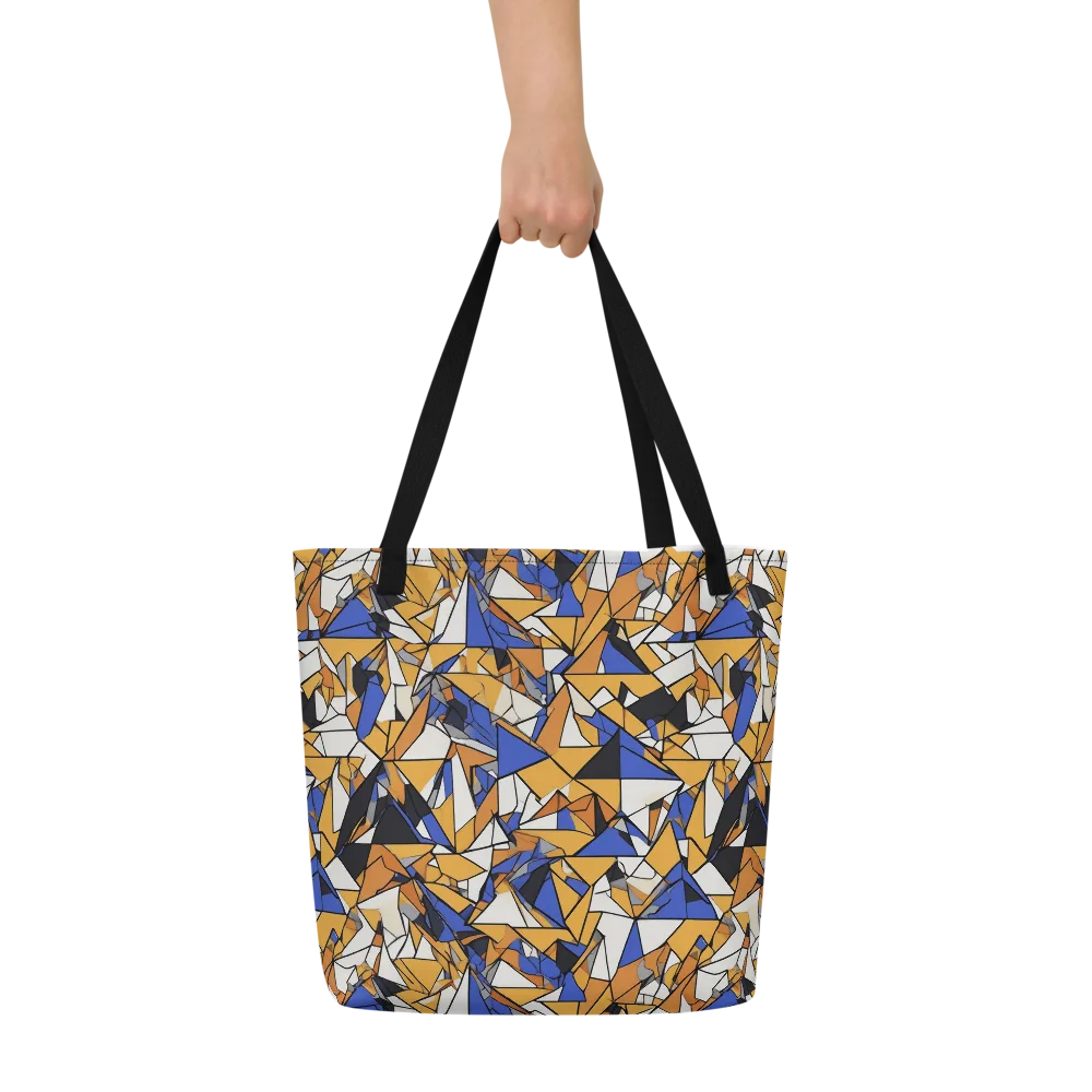 Saffron Fracture on Large Tote Bag W/ Pocket — Front