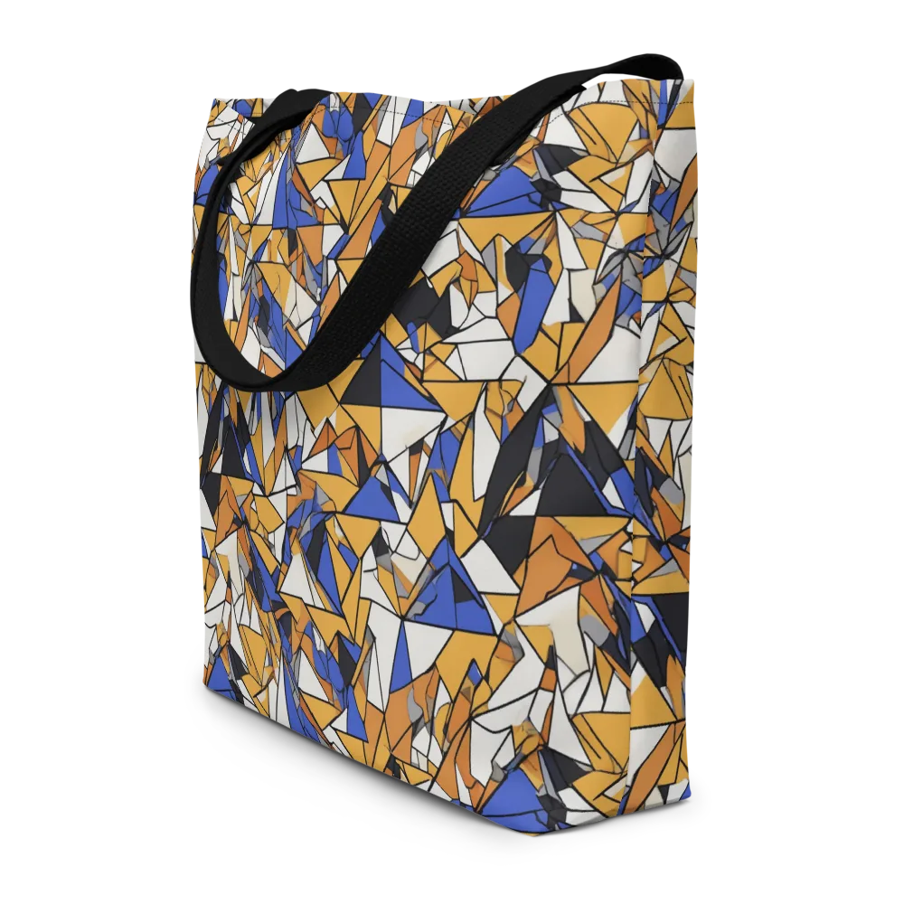 Saffron Fracture on Large Tote Bag W/ Pocket — Front