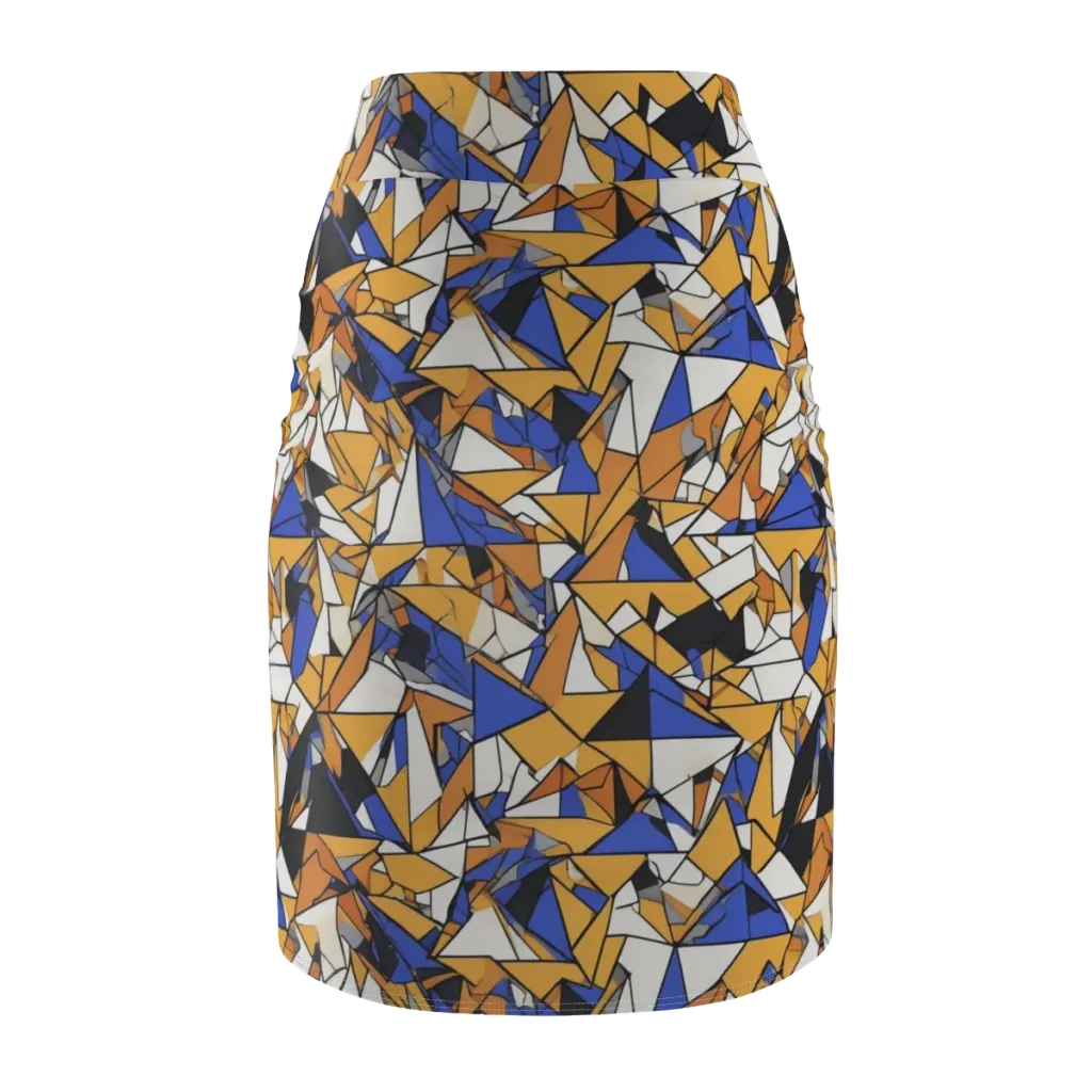 Saffron Fracture on Pencil Skirt — Back