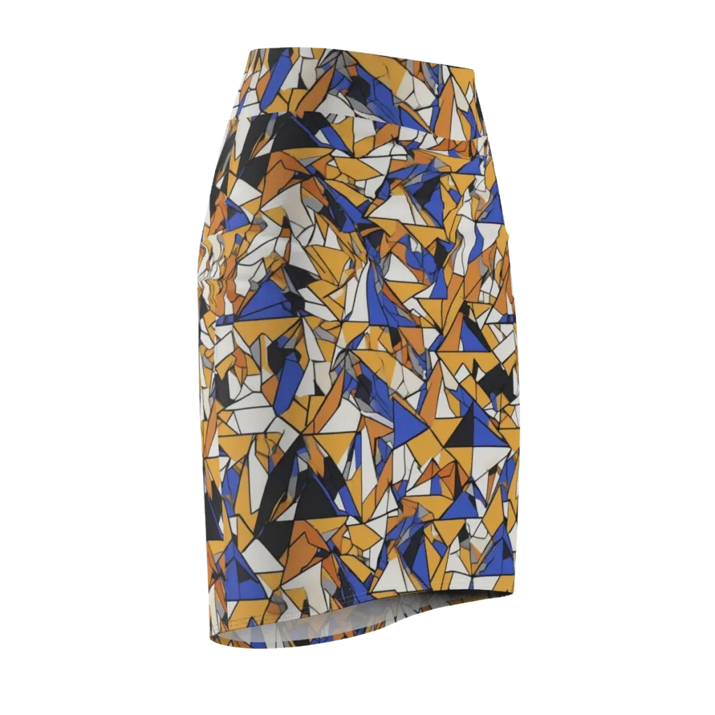 Saffron Fracture on Pencil Skirt — Front Side