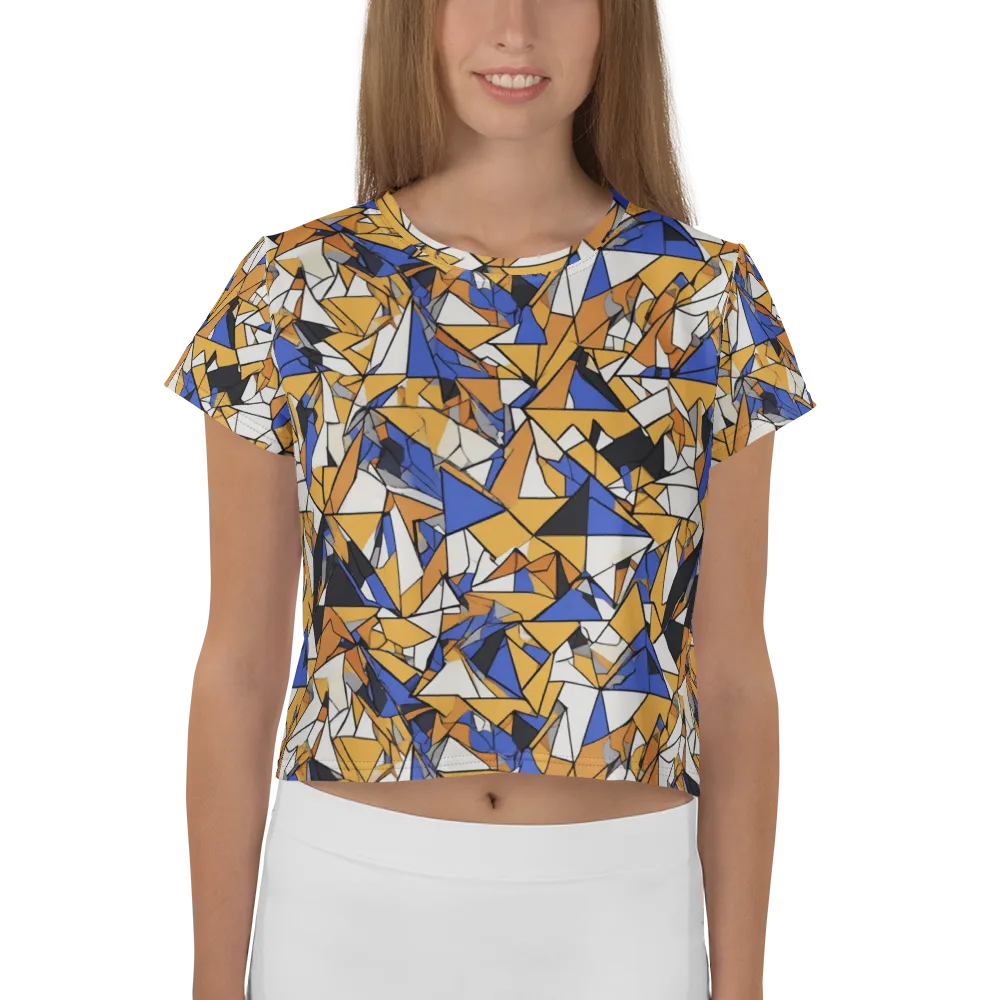 Saffron Fracture on Crop Tee — Front