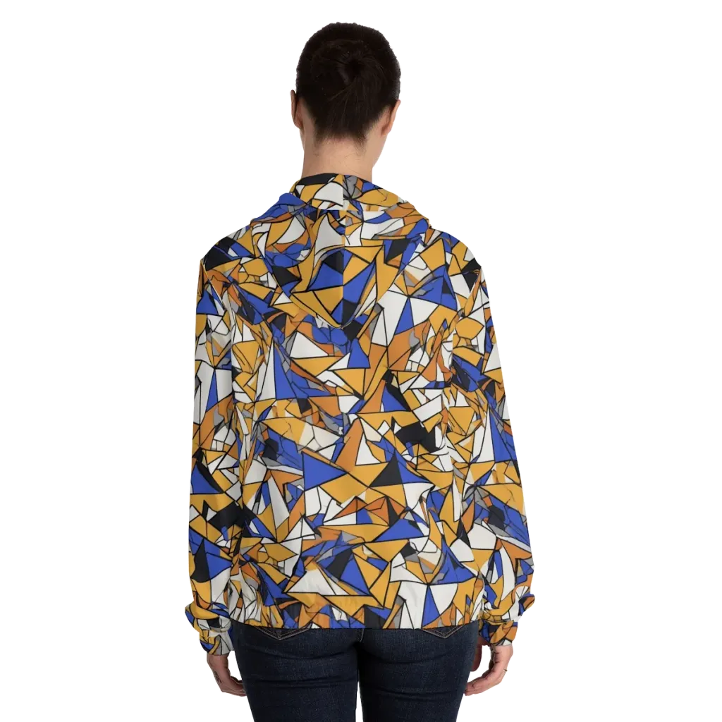 Saffron Fracture on Women's Full-Zip Hoodie — Back On Person