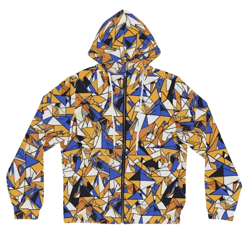 Saffron Fracture on a Women's Full-Zip Hoodie
