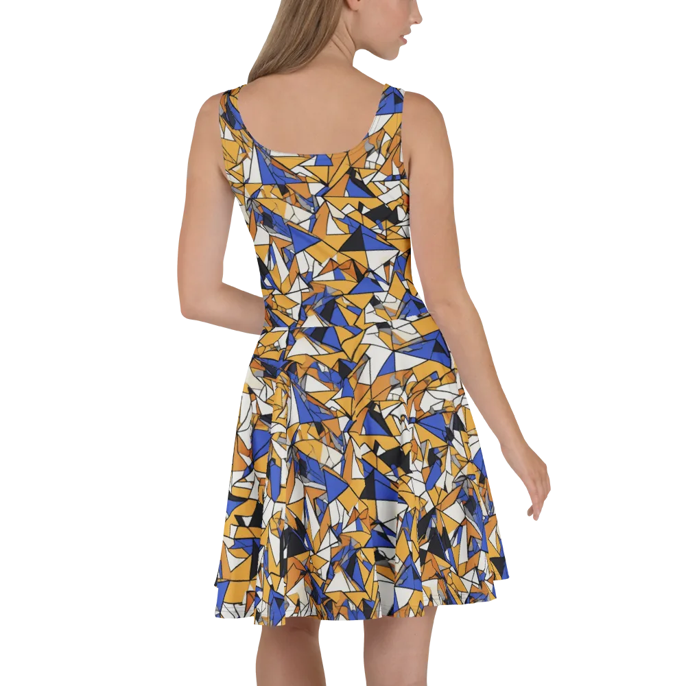 Saffron Fracture on Skater Dress — Back