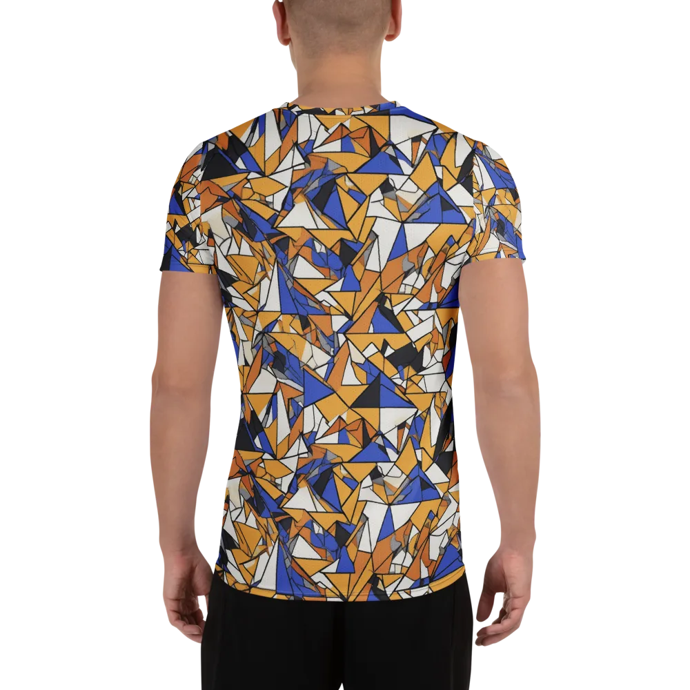 Saffron Fracture on Men's Athletic T-Shirt — Back