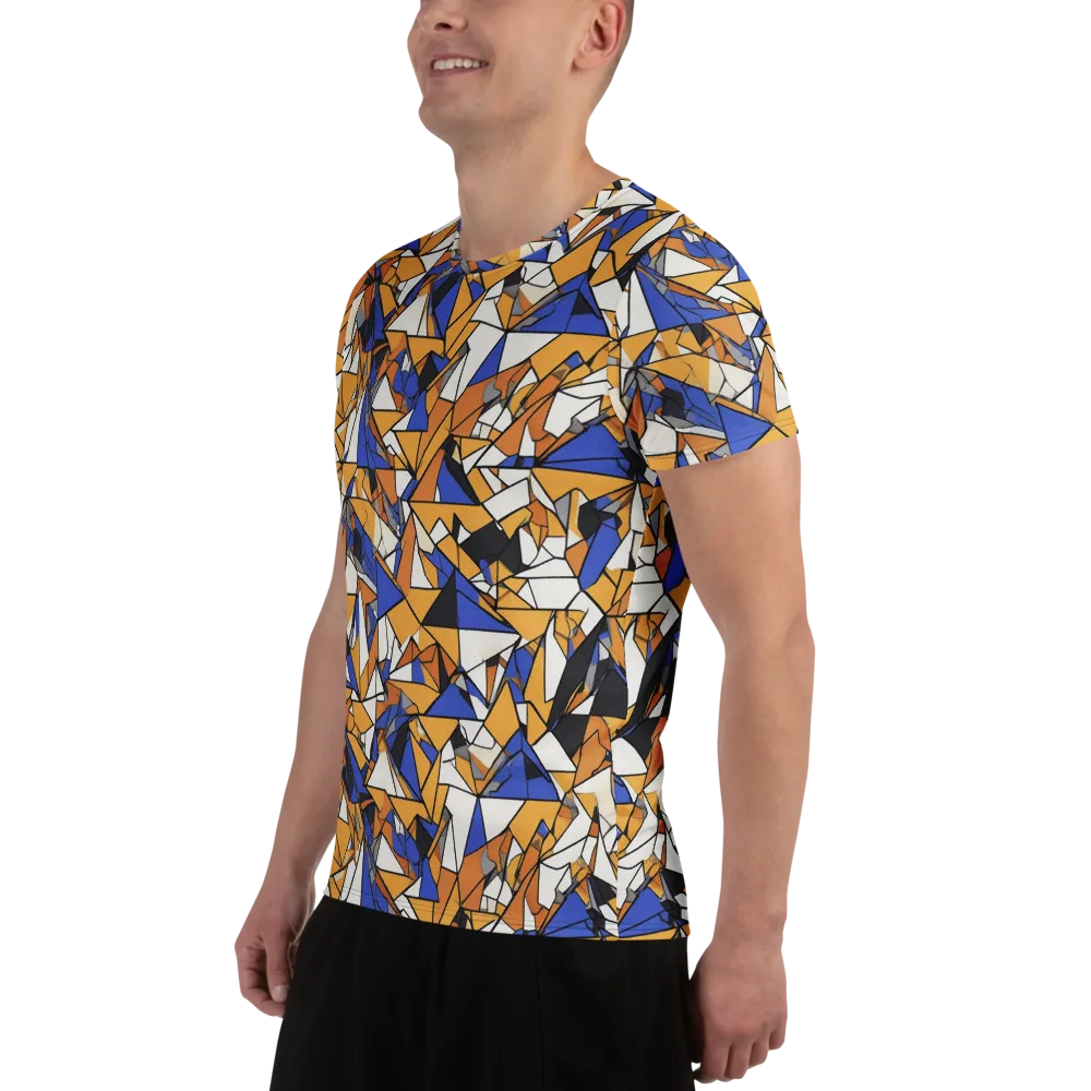 Saffron Fracture on Men's Athletic T-Shirt — Left