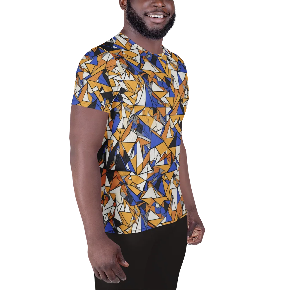 Saffron Fracture on Men's Athletic T-Shirt — Right