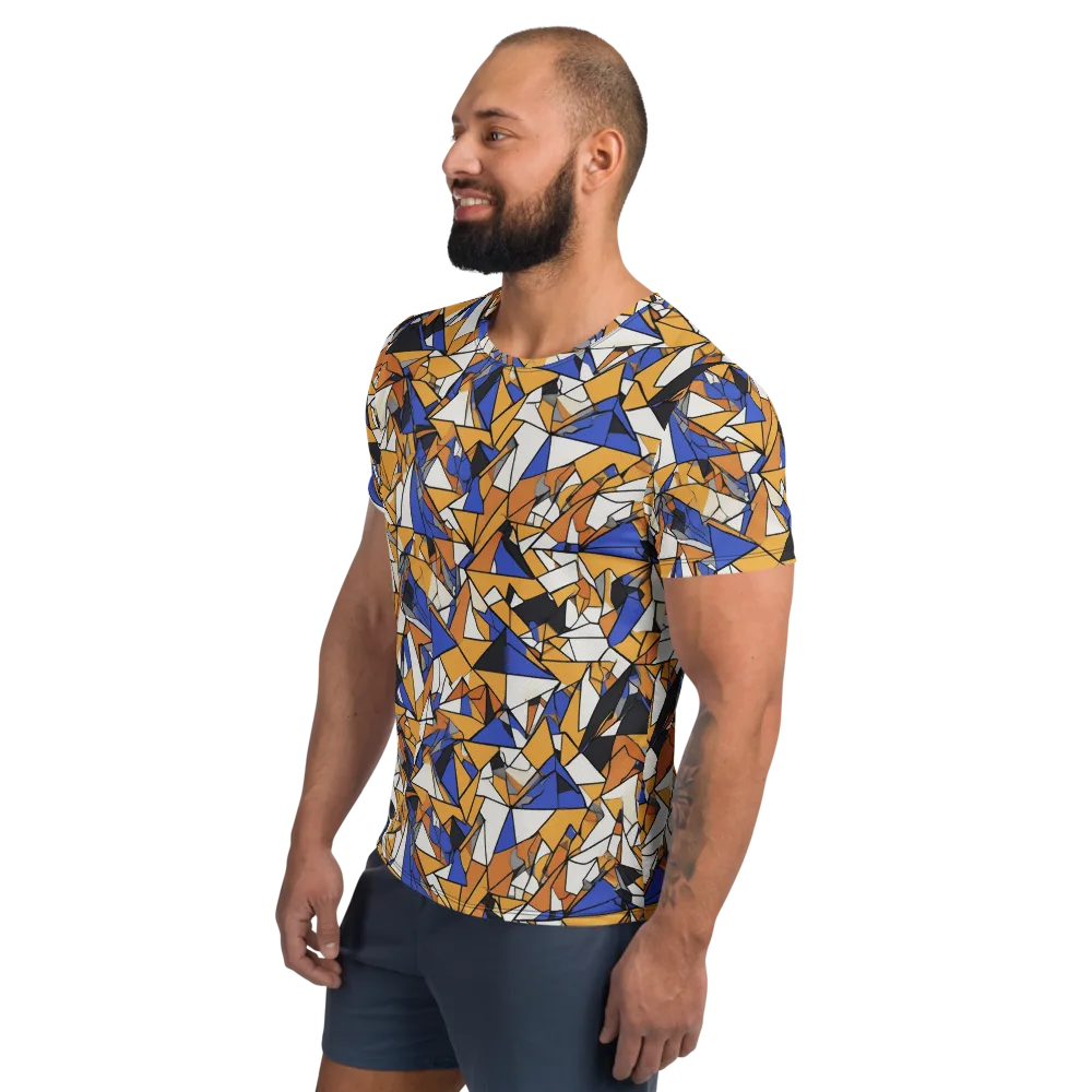 Saffron Fracture on Men's Athletic T-Shirt — Left