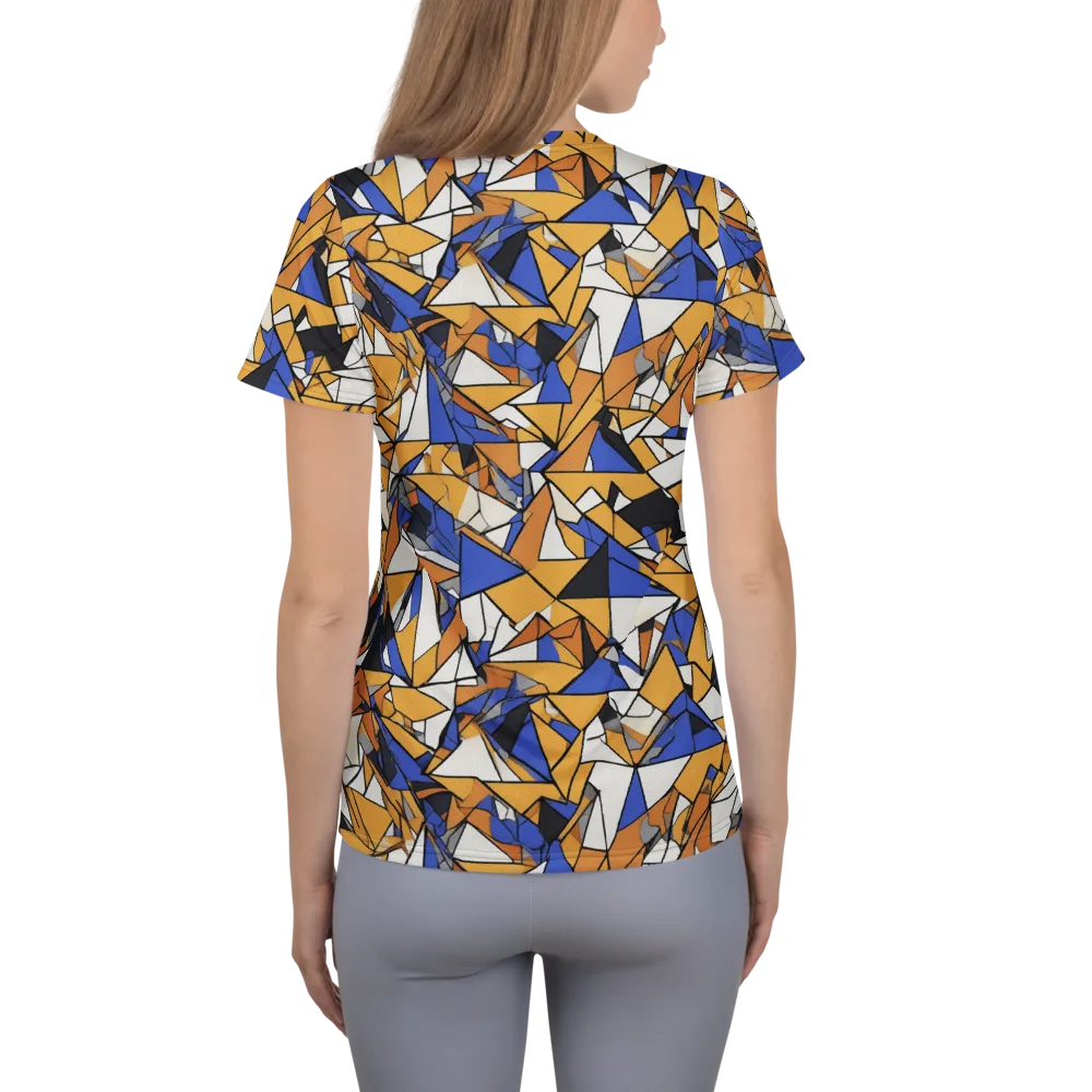 Saffron Fracture on Women's Athletic T-Shirt — Back