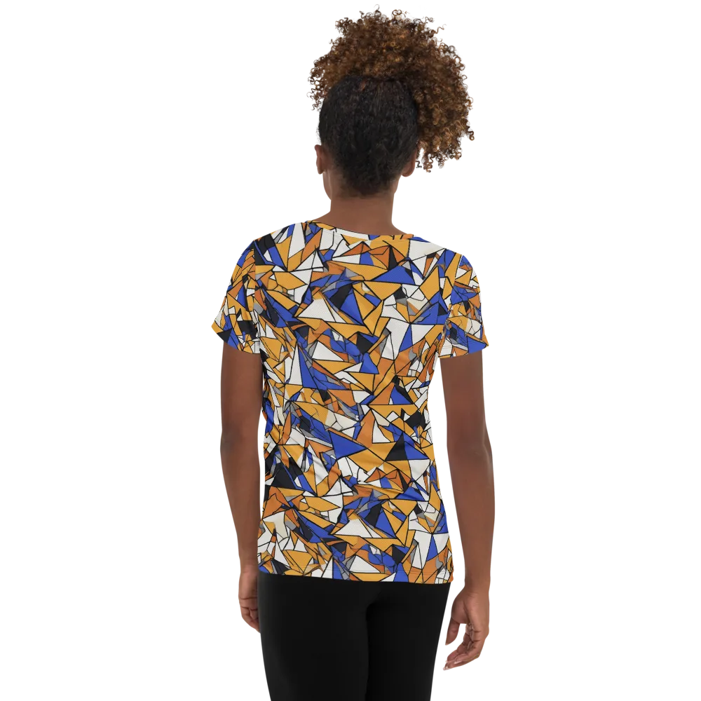 Saffron Fracture on Women's Athletic T-Shirt — Back