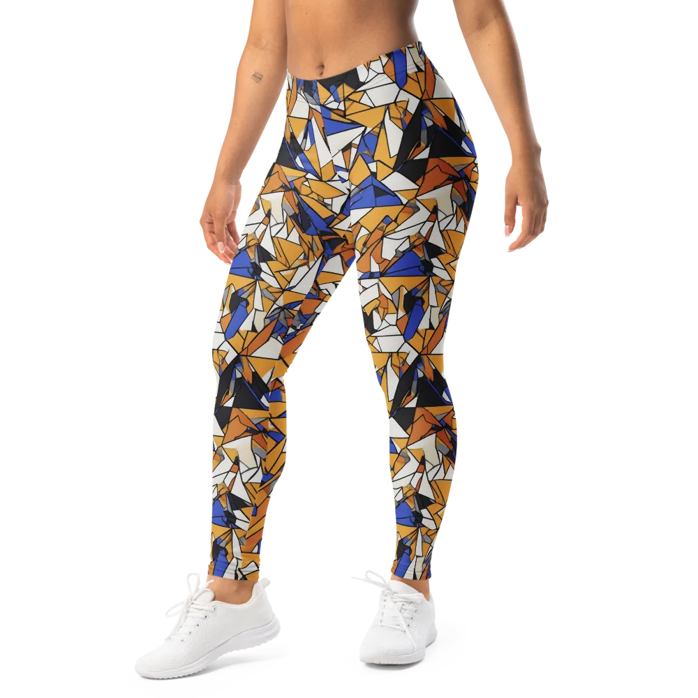 Saffron Fracture on Leggings — Left Front