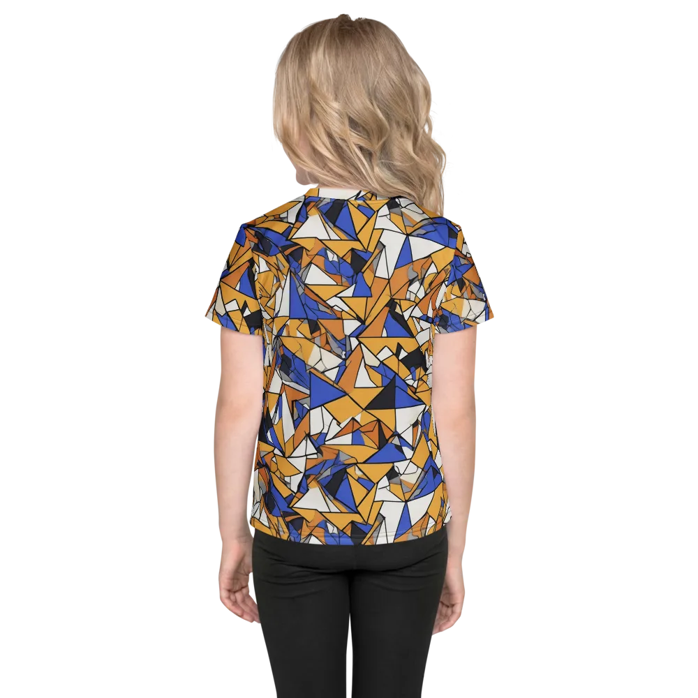 Saffron Fracture on Kids Crew Neck T-Shirt — Back