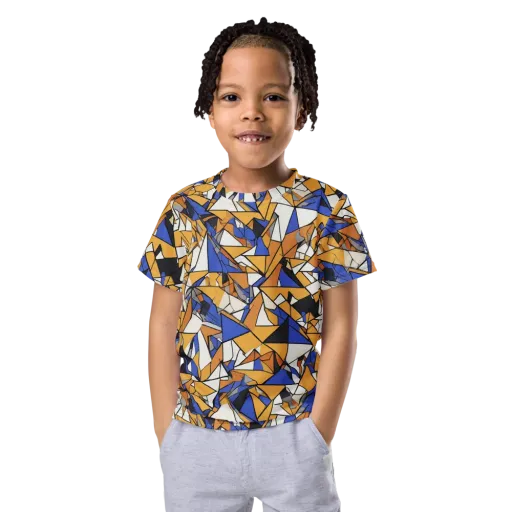 Saffron Fracture on a Kids Crew Neck T-Shirt