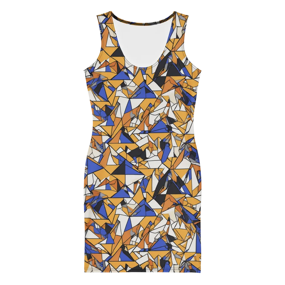 Saffron Fracture on Bodycon Dress — Front