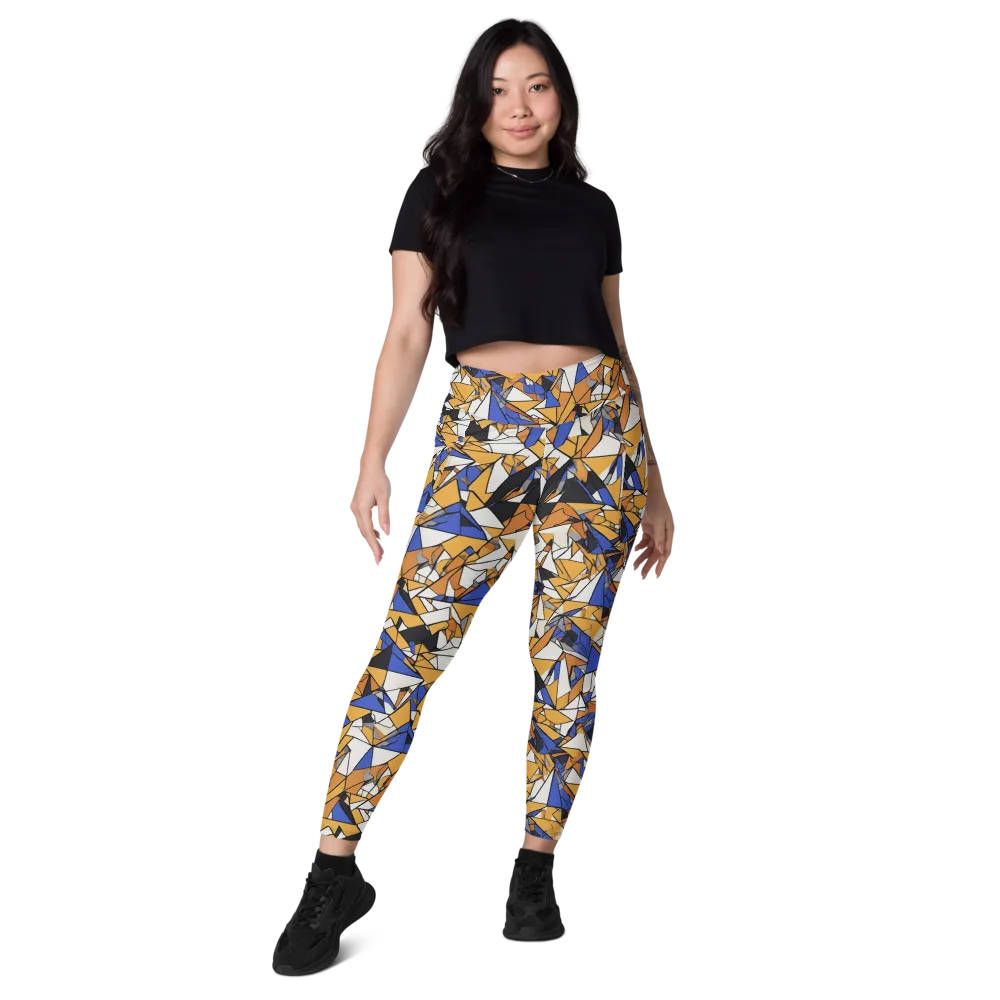 Saffron Fracture on Leggings with Pockets — Front