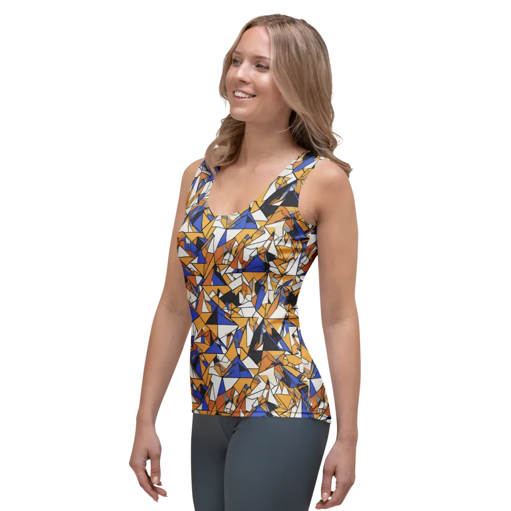 Saffron Fracture on Women's Tank Top — Left Front