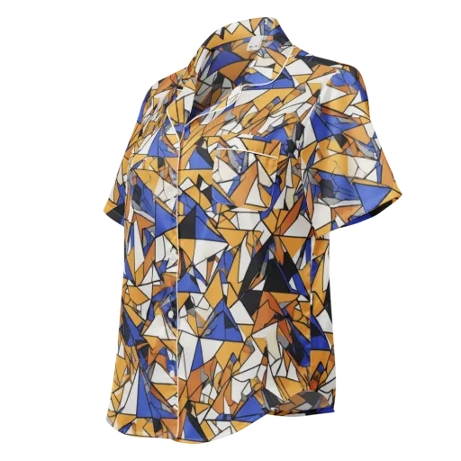 Saffron Fracture on a Women's Short Sleeve Pajama Top