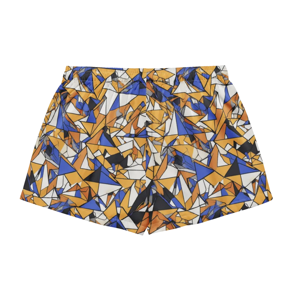 Saffron Fracture on Women's Pajama Shorts — Back