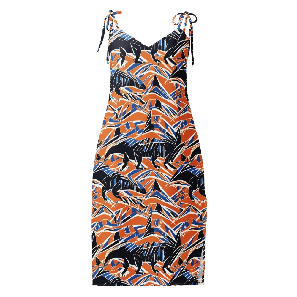 Cobalt Ember Flight on Slip Dress — Front