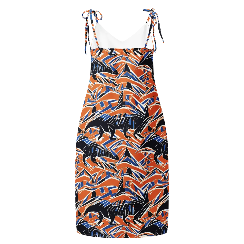 Cobalt Ember Flight on Slip Dress — Back