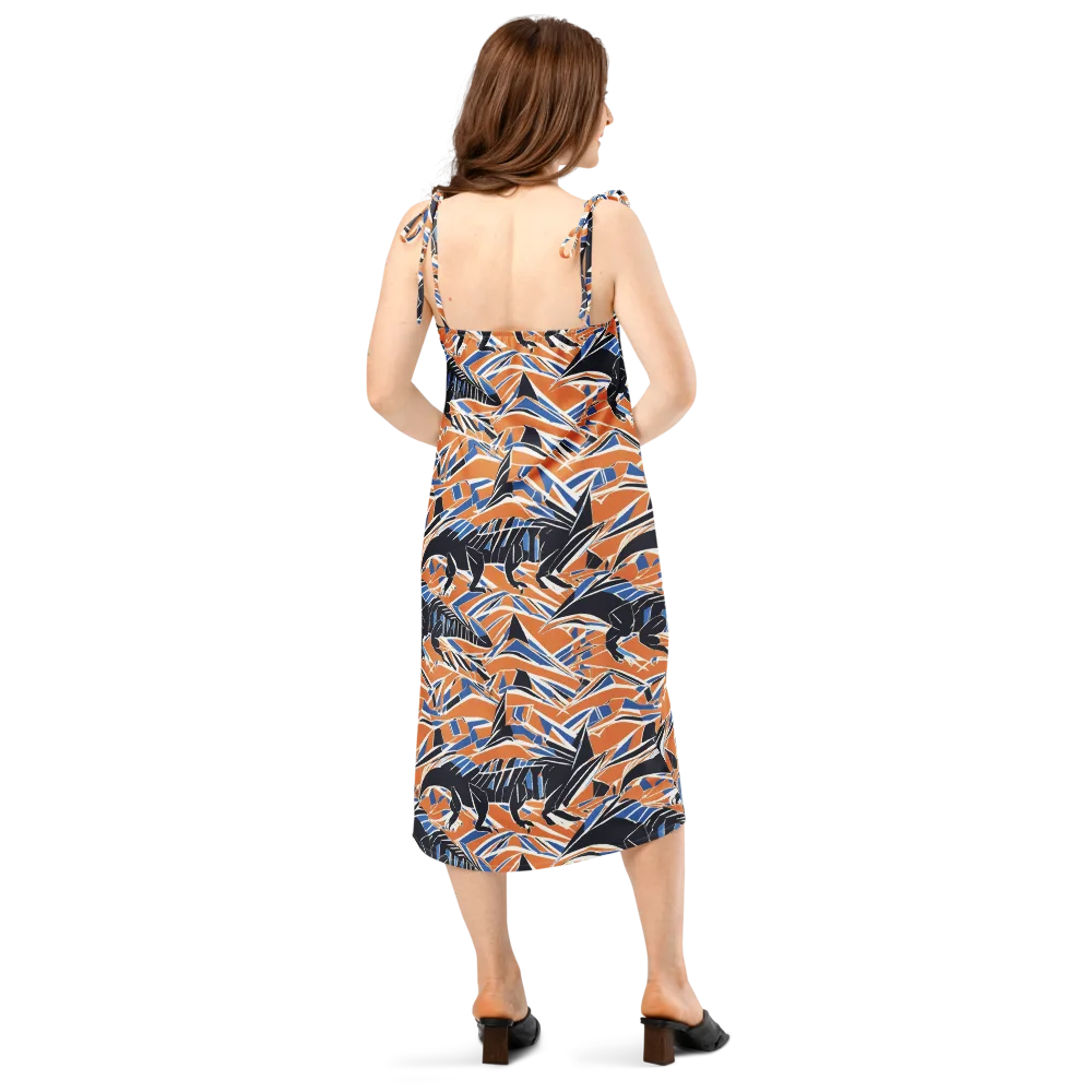 Cobalt Ember Flight on Slip Dress — Back
