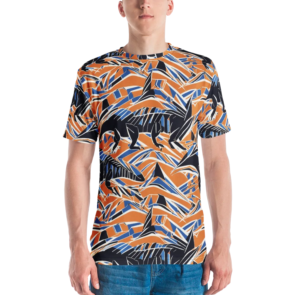 Cobalt Ember Flight on Men's Crew Neck T-Shirt — Front