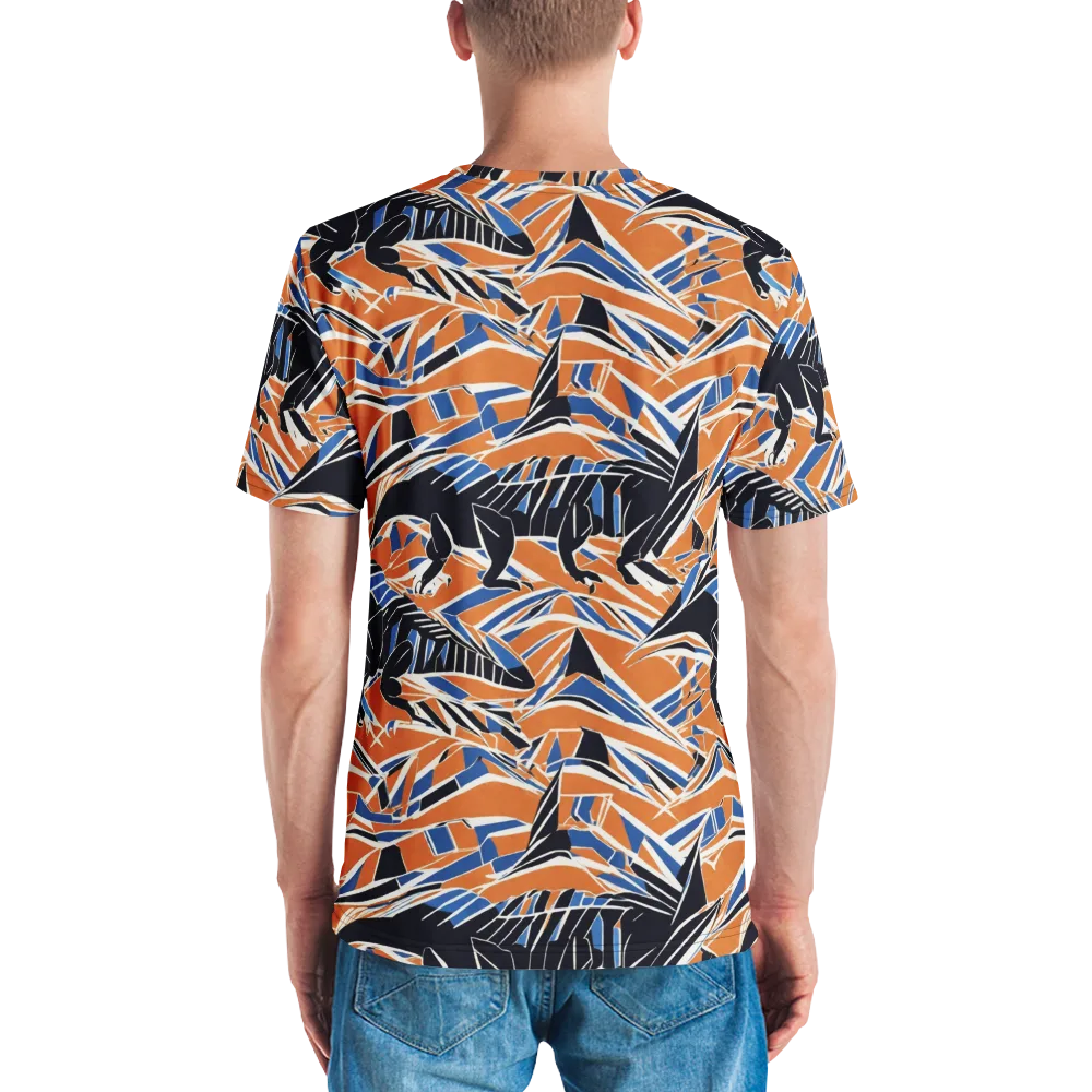 Cobalt Ember Flight on Men's Crew Neck T-Shirt — Back