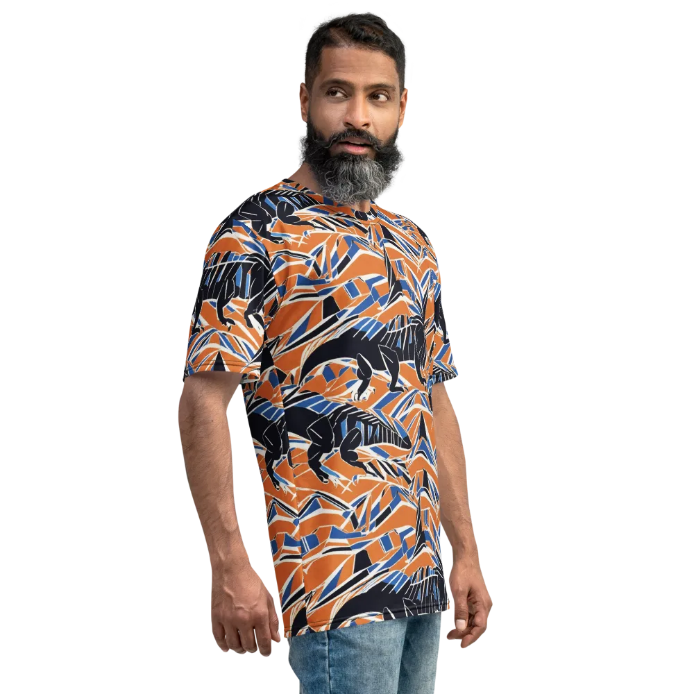 Cobalt Ember Flight on Men's Crew Neck T-Shirt — Right