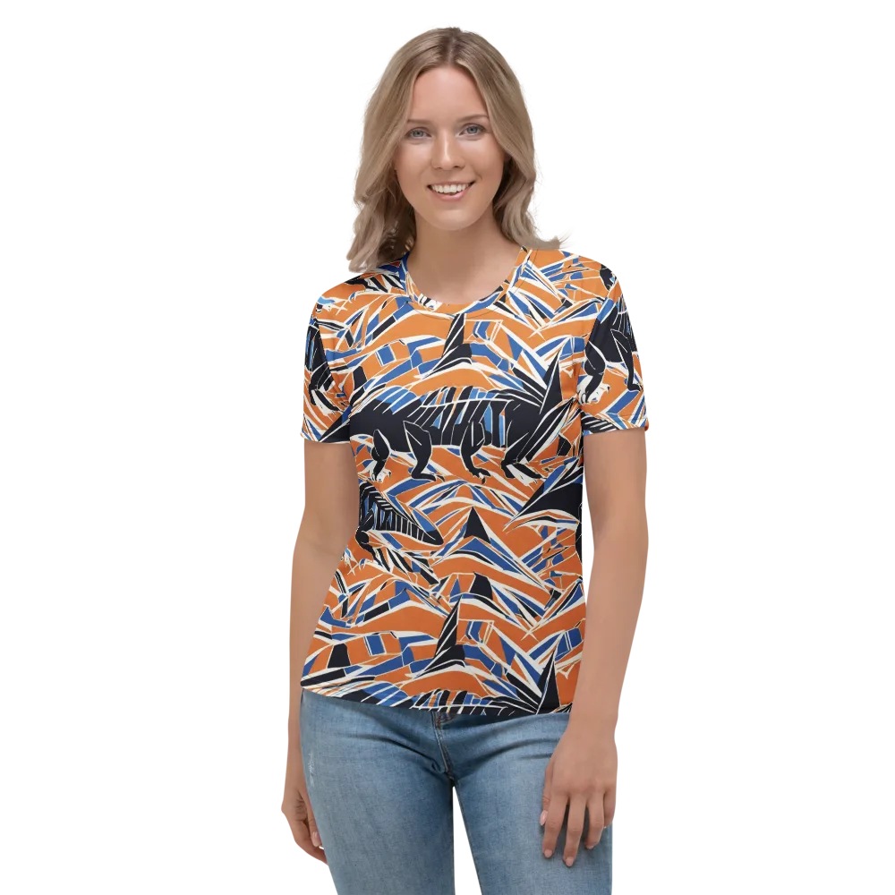 Cobalt Ember Flight on Women's Crew Neck T-Shirt — Front
