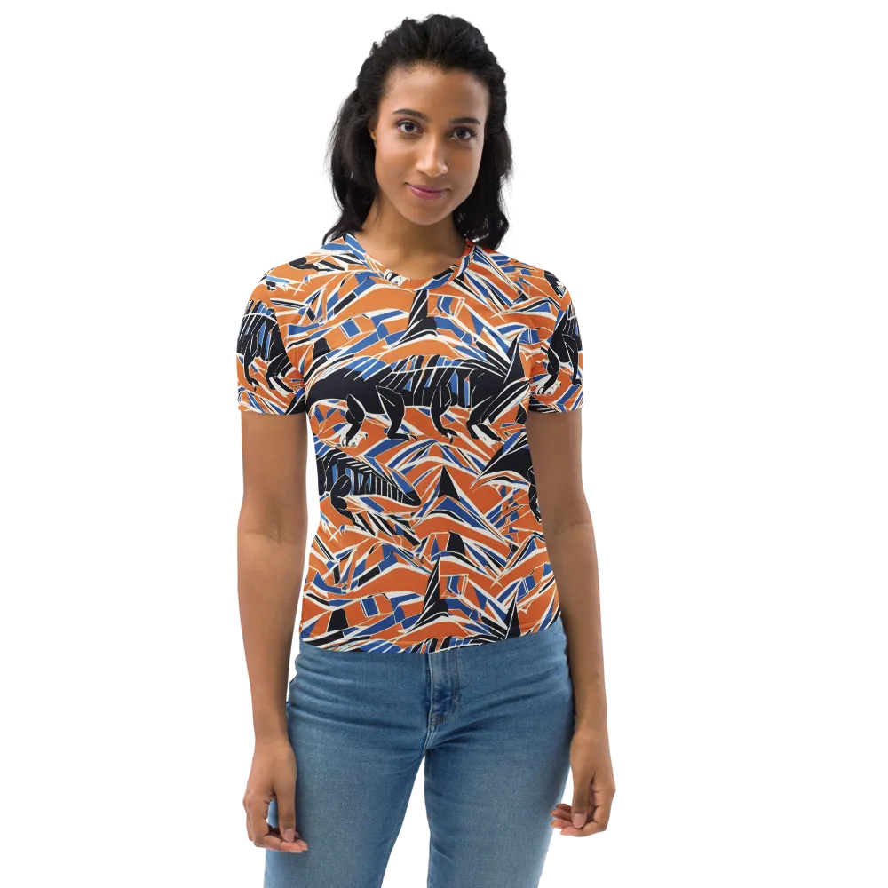 Cobalt Ember Flight on Women's Crew Neck T-Shirt — Front