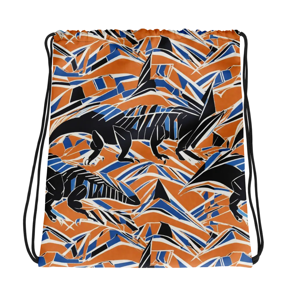 Cobalt Ember Flight on Drawstring Bag — Photo