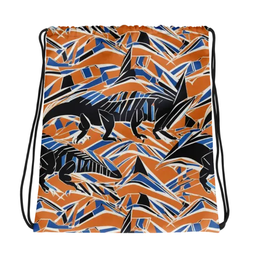 Cobalt Ember Flight on a Drawstring Bag
