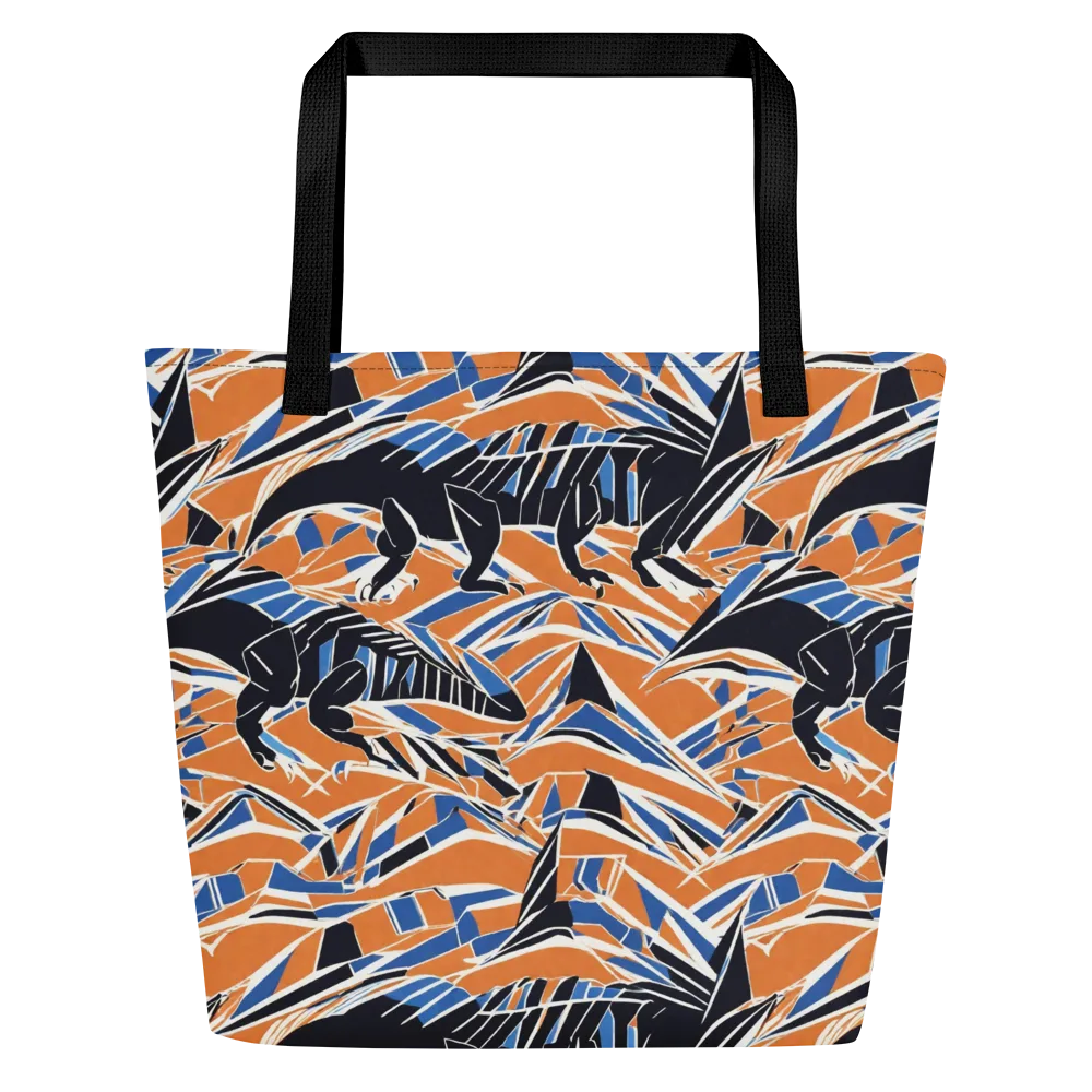 Cobalt Ember Flight on Large Tote Bag W/ Pocket — Front
