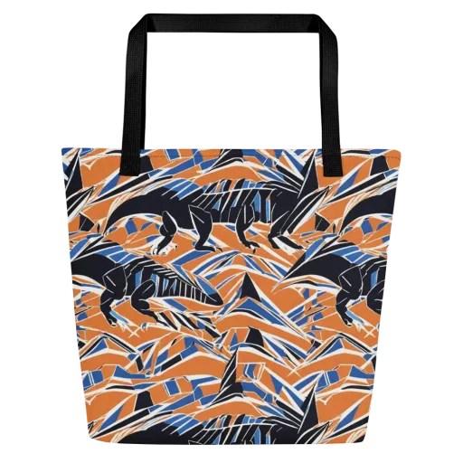 Cobalt Ember Flight on a Large Tote Bag W/ Pocket