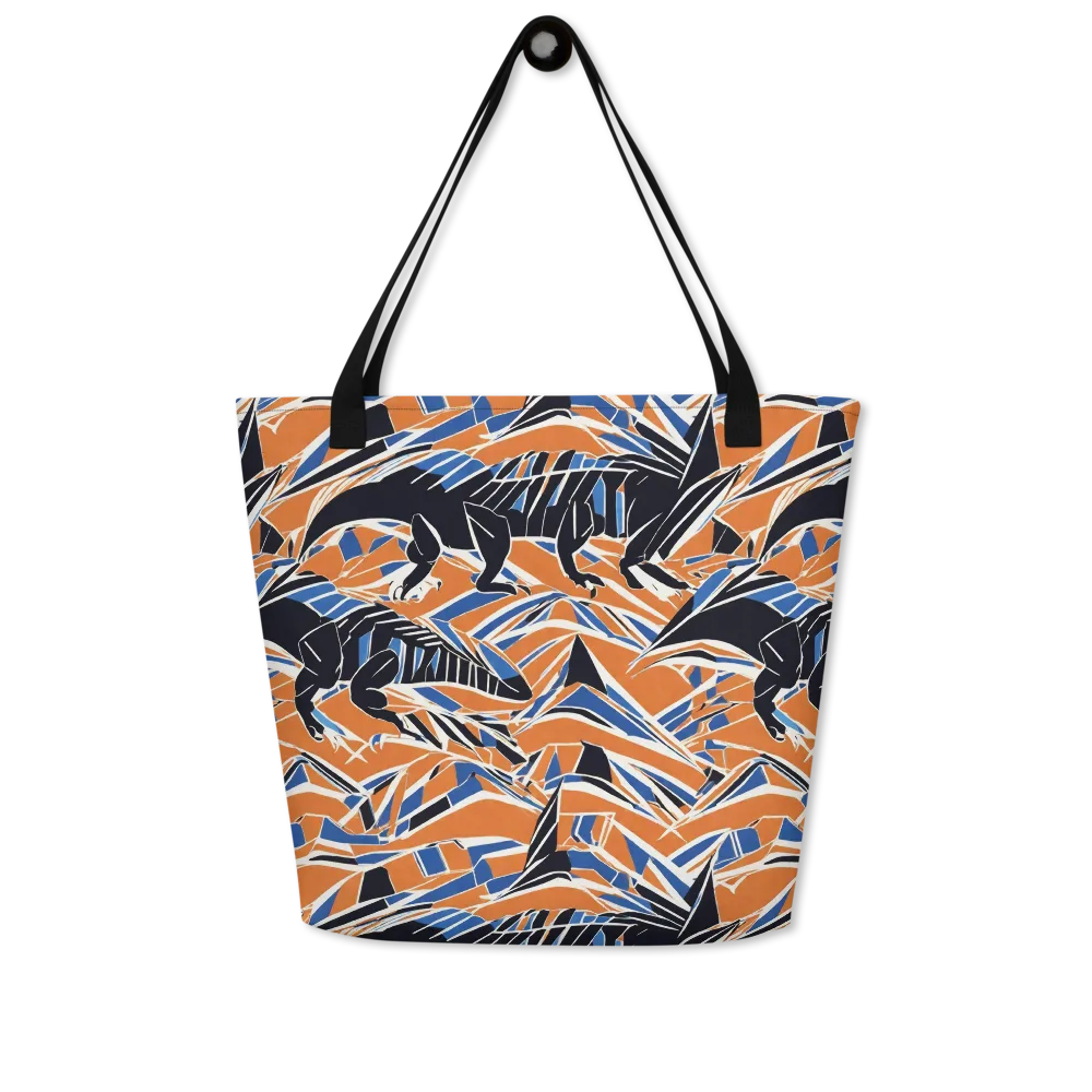 Cobalt Ember Flight on Large Tote Bag W/ Pocket — Front