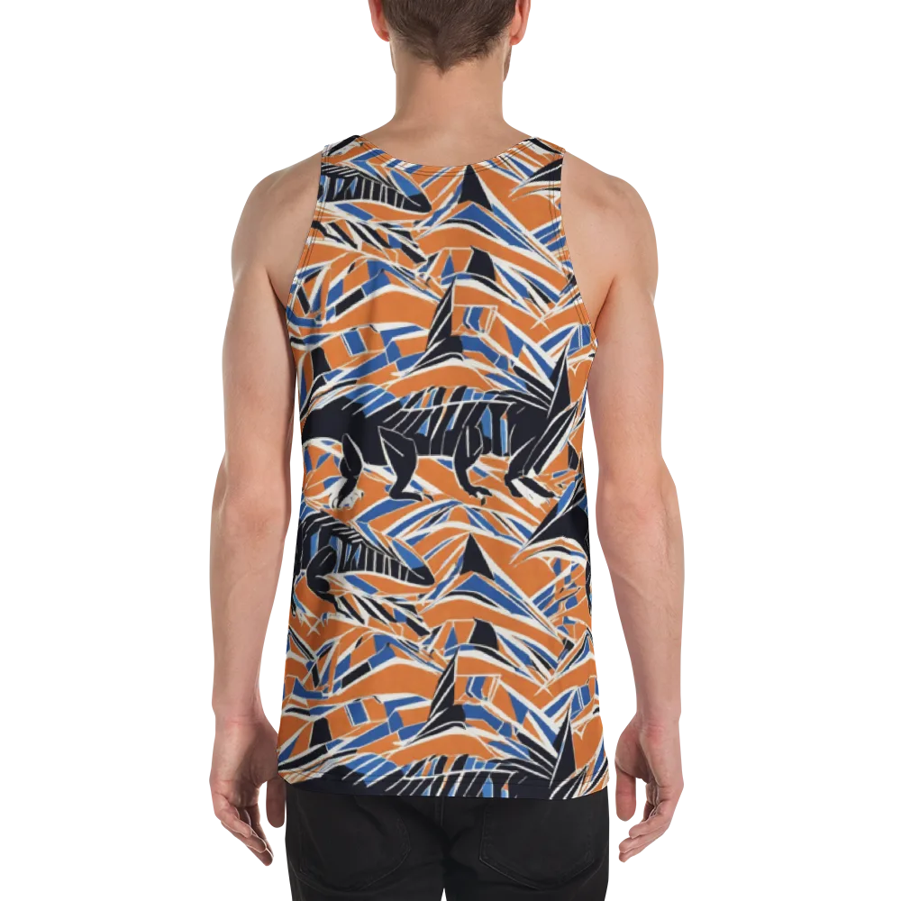 Cobalt Ember Flight on Men's Tank Top — Back