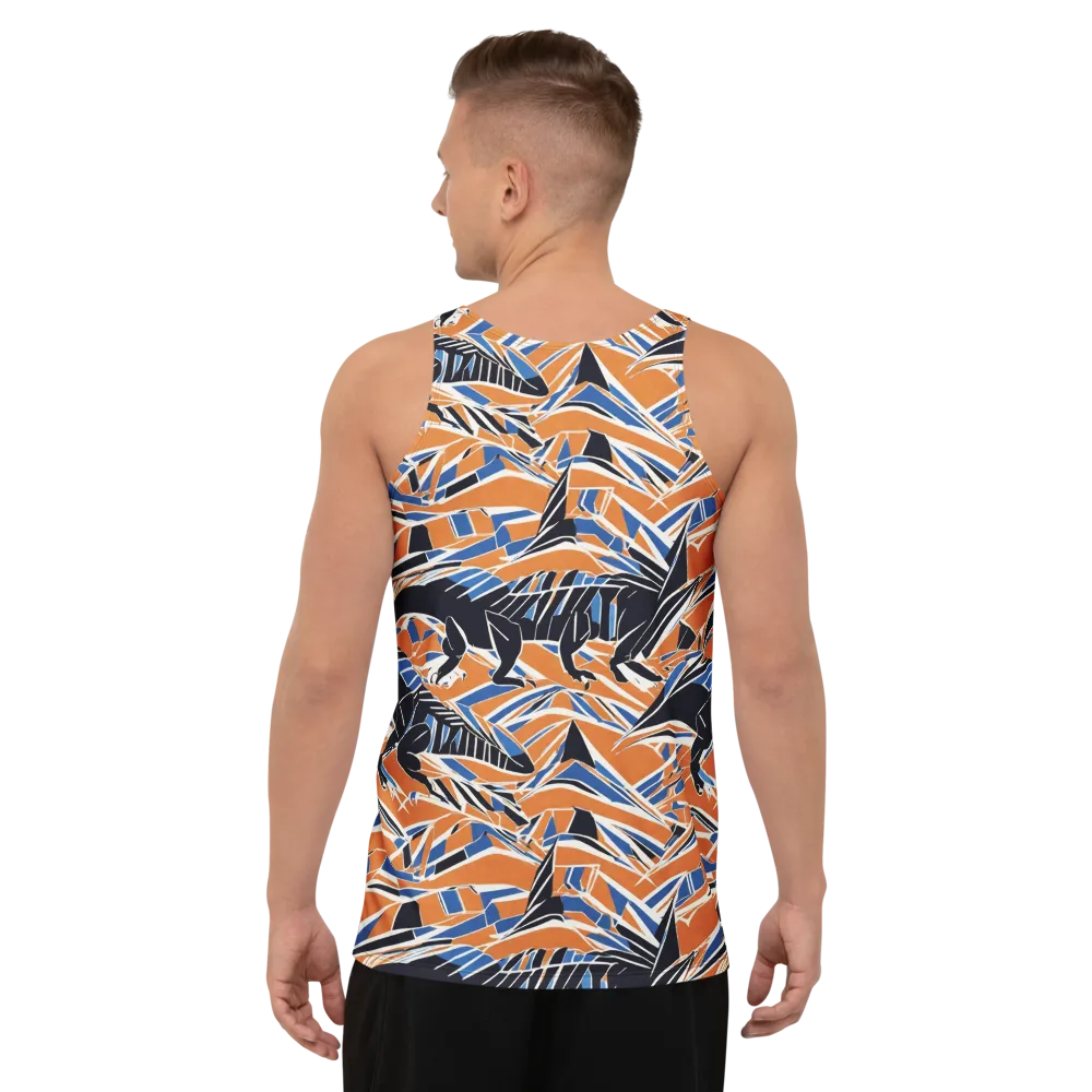 Cobalt Ember Flight on Men's Tank Top — Back