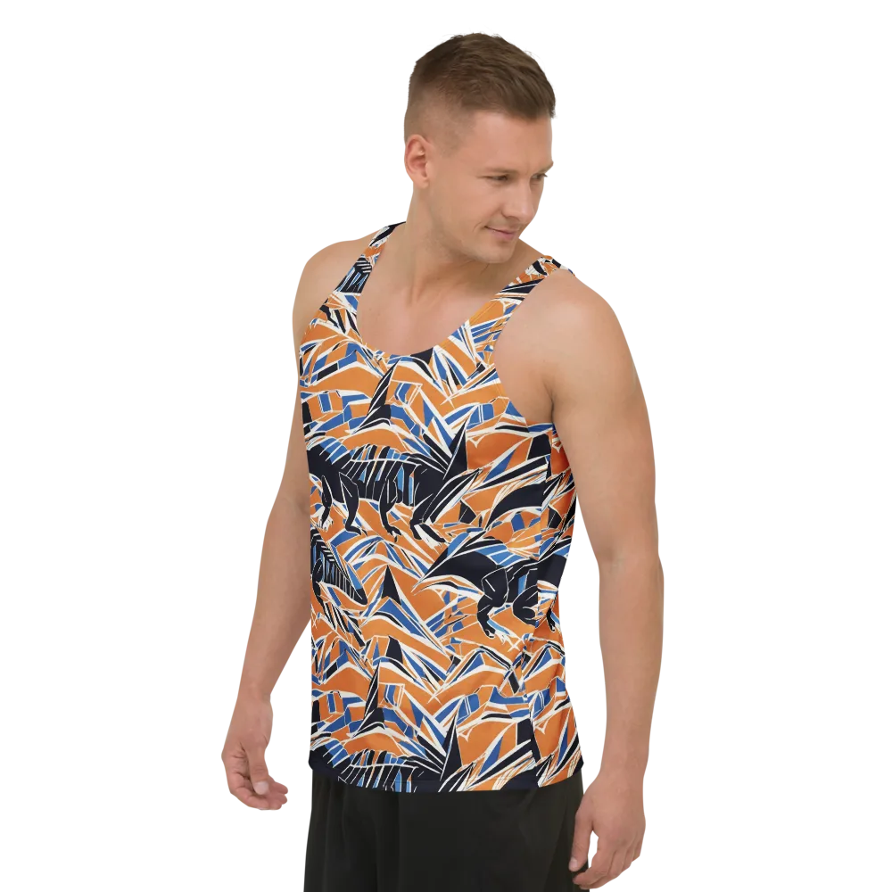 Cobalt Ember Flight on Men's Tank Top — Left Front