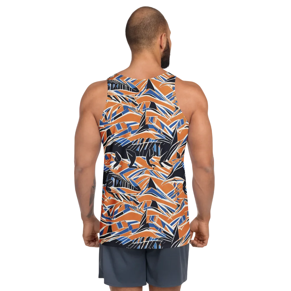 Cobalt Ember Flight on Men's Tank Top — Back