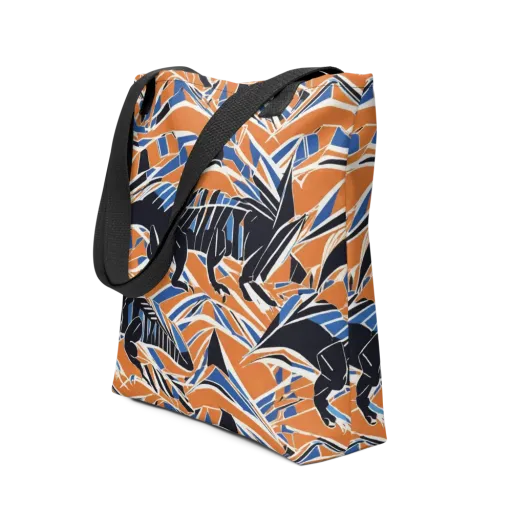 Cobalt Ember Flight on a Tote Bag