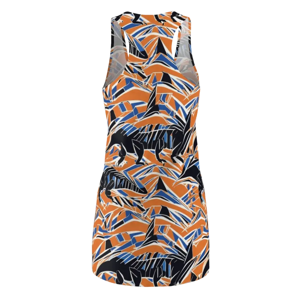 Cobalt Ember Flight on Racerback Dress — Back