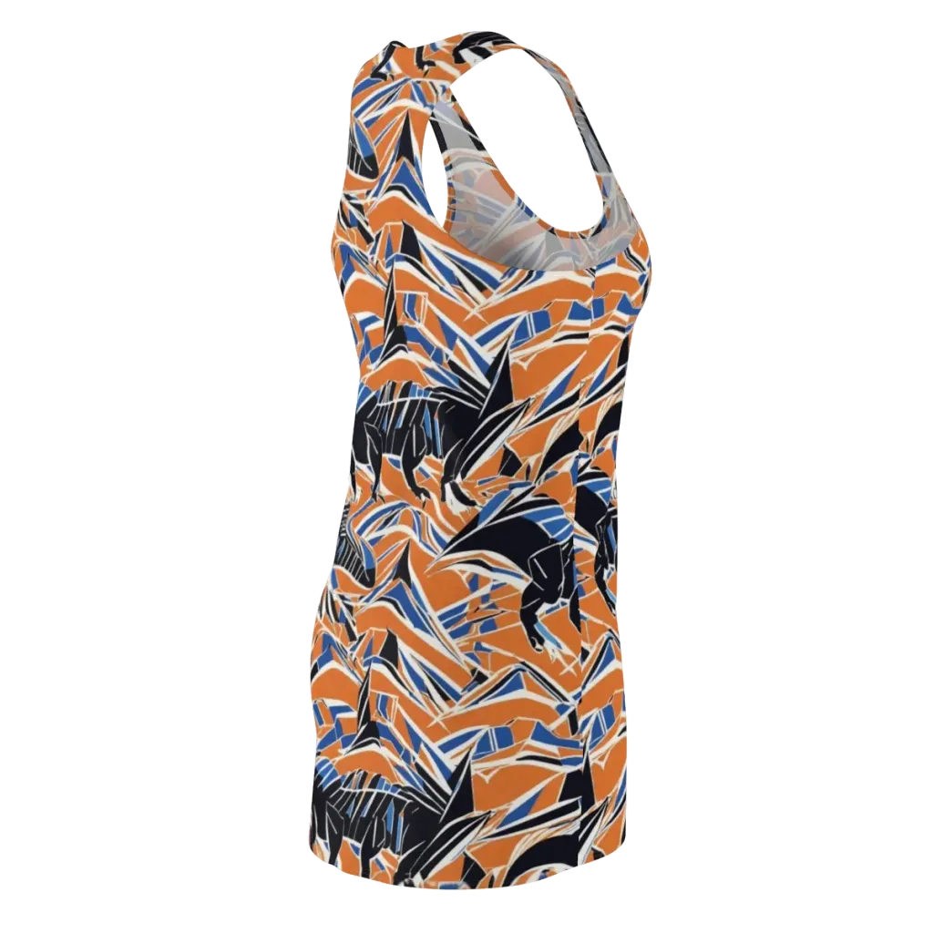 Cobalt Ember Flight on Racerback Dress — Back Side