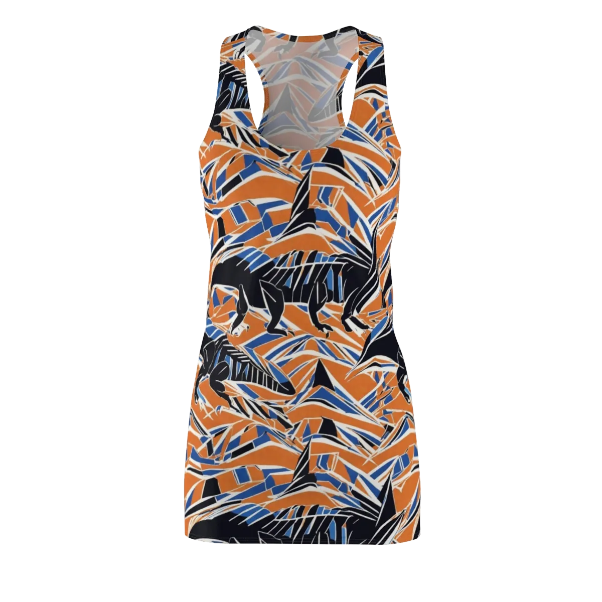 Cobalt Ember Flight on Racerback Dress — Front