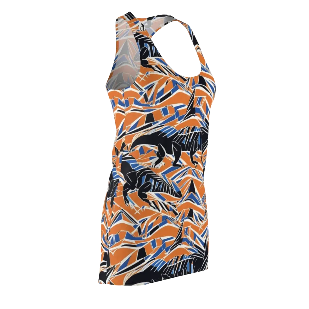 Cobalt Ember Flight on Racerback Dress — Front Side