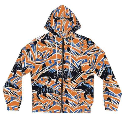 Cobalt Ember Flight on a Women's Full-Zip Hoodie