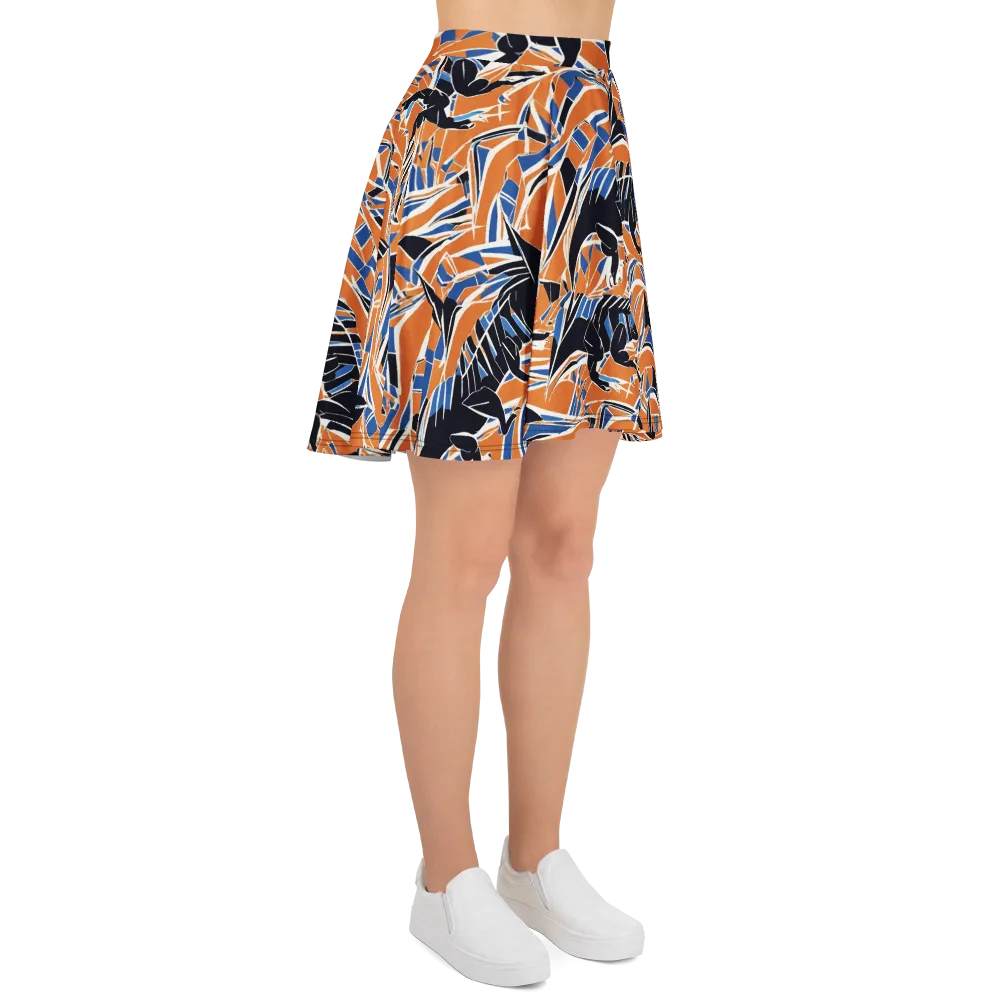 Cobalt Ember Flight on Skater Skirt — Right